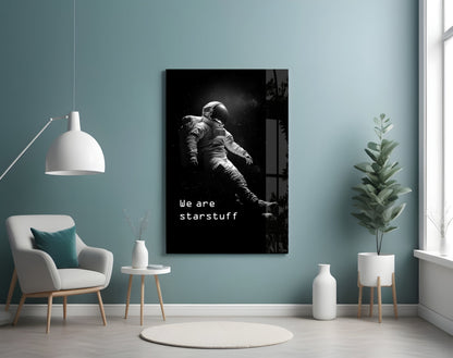 Starstuff Quote Floating Astronaut Glass Wall Art
