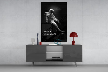 Starstuff Quote Floating Astronaut Glass Wall Art