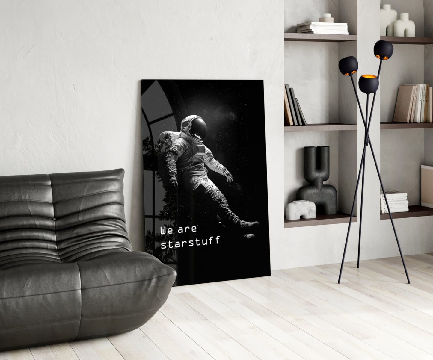 Starstuff Quote Floating Astronaut Glass Wall Art