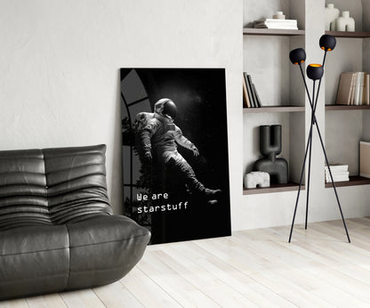 Starstuff Quote Floating Astronaut Glass Wall Art