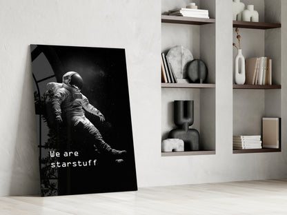 Starstuff Quote Floating Astronaut Glass Wall Art
