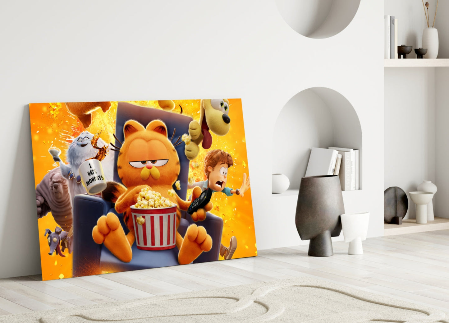 Lazy Day Orange Tabby Cat Glass Wall Art || Designer Collection