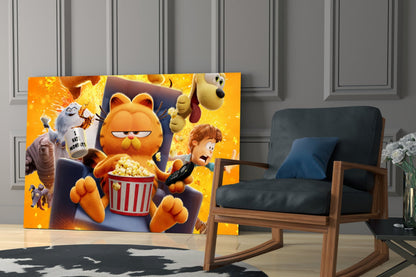 Lazy Day Orange Tabby Cat Glass Wall Art || Designer Collection