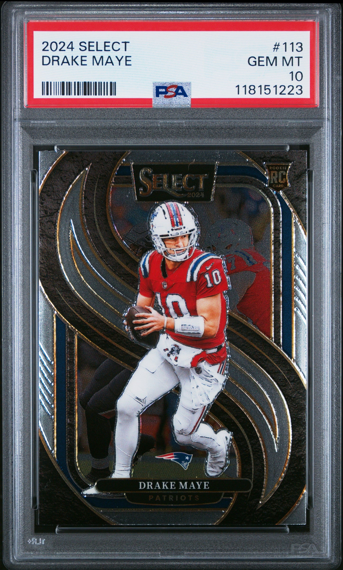 Graded 2024 Panini Select Drake Maye #113 Rookie RC Football Card PSA 10 Gem Mint