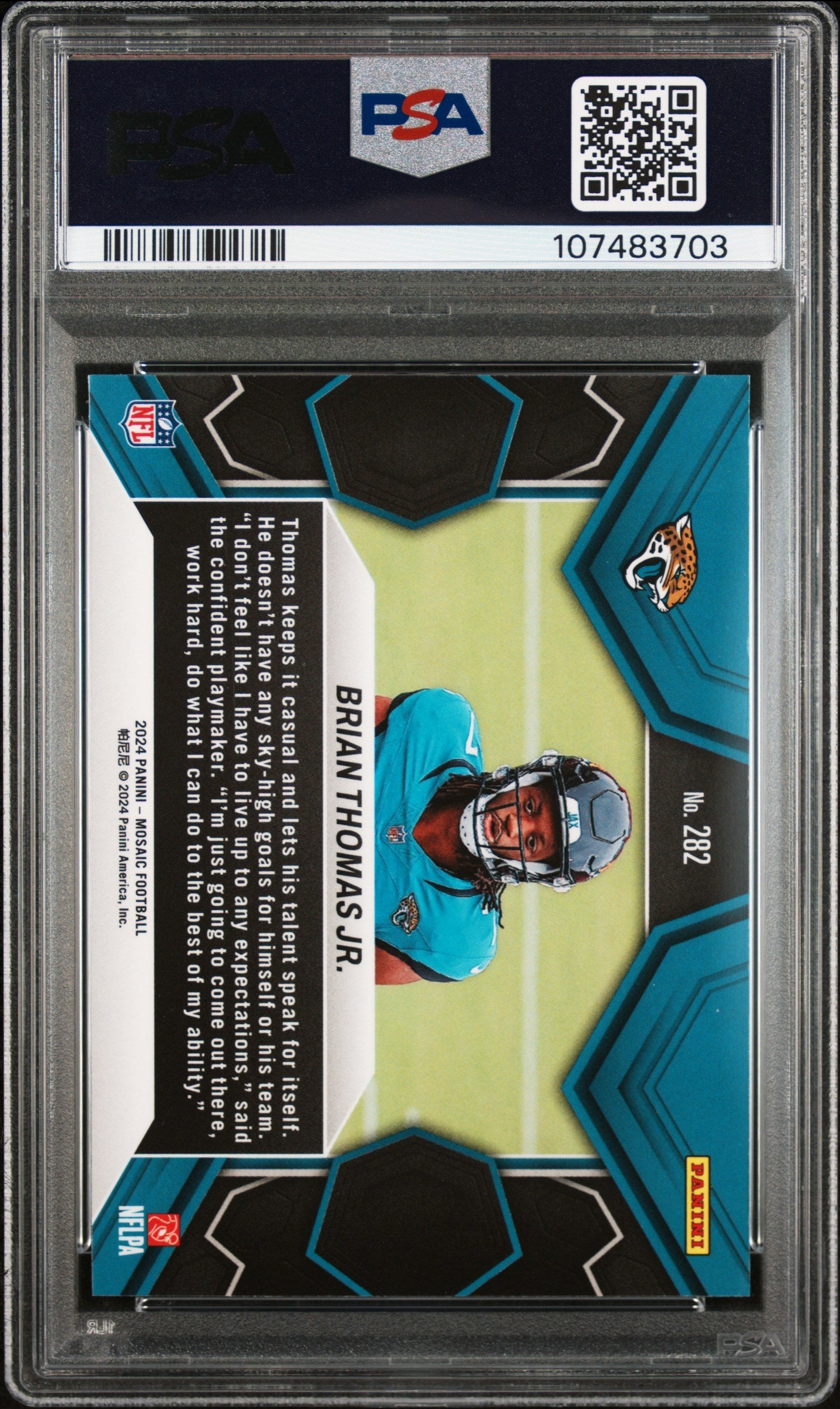 Graded 2024 Panini Mosaic Brian Thomas Jr Rookie RC Football Card PSA 10 Gem Mint