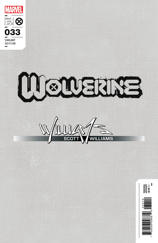 Wolverine #33 Scott Williams B&W Virgin SDCC Exclusive Icon Variant 📕 Unknown Comics