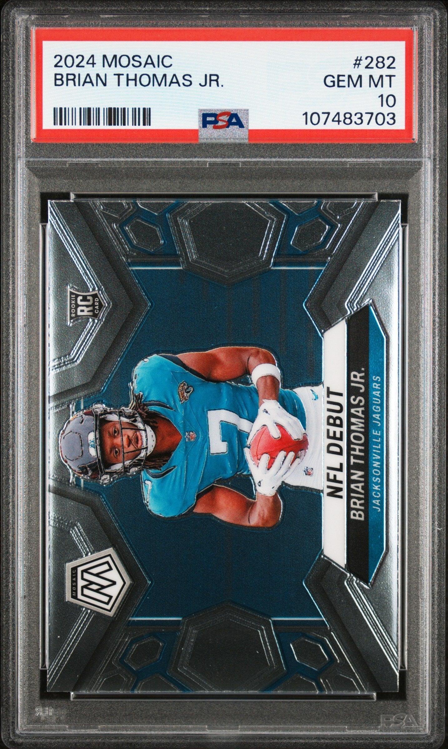 Graded 2024 Panini Mosaic Brian Thomas Jr Rookie RC Football Card PSA 10 Gem Mint