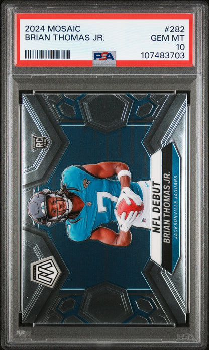 Graded 2024 Panini Mosaic Brian Thomas Jr Rookie RC Football Card PSA 10 Gem Mint