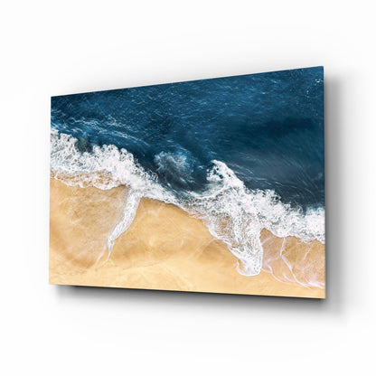 Ocean Waves Crashing Glass Wall Art