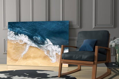 Ocean Waves Crashing Glass Wall Art