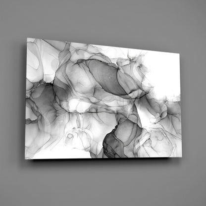 Ethereal Ink Swirls Glass Wall Art