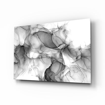 Ethereal Ink Swirls Glass Wall Art