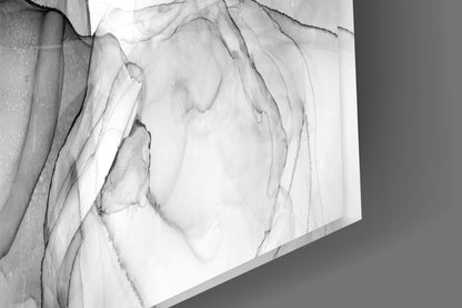 Ethereal Ink Swirls Glass Wall Art
