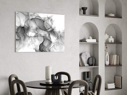 Ethereal Ink Swirls Glass Wall Art