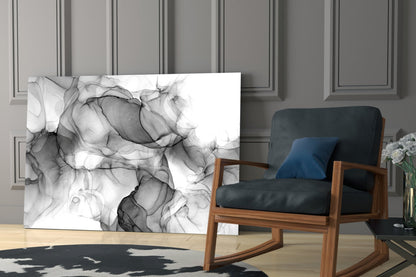 Ethereal Ink Swirls Glass Wall Art