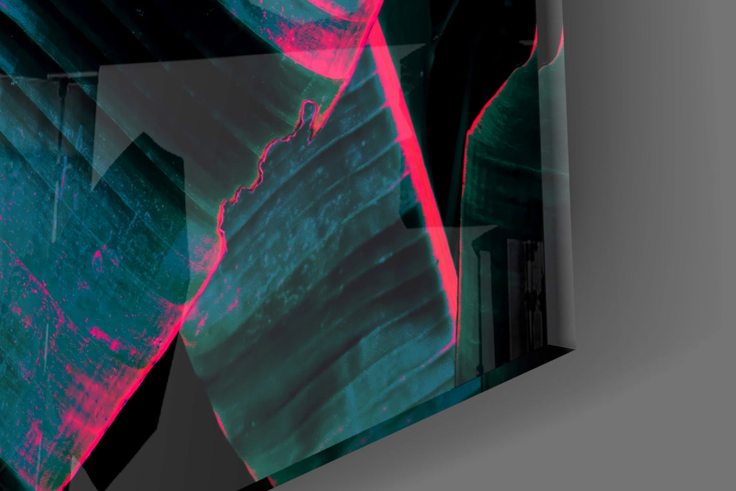 Neon Banana Leaf Glass Wall Art