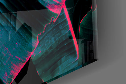 Neon Banana Leaf Glass Wall Art