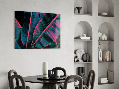 Neon Banana Leaf Glass Wall Art