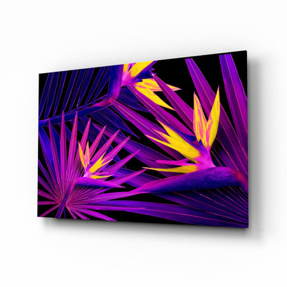 Vibrant Tropical Leaves Glass Wall Art