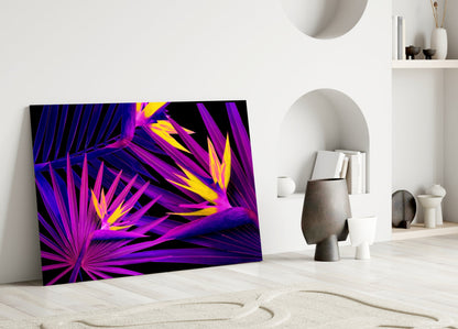 Vibrant Tropical Leaves Glass Wall Art