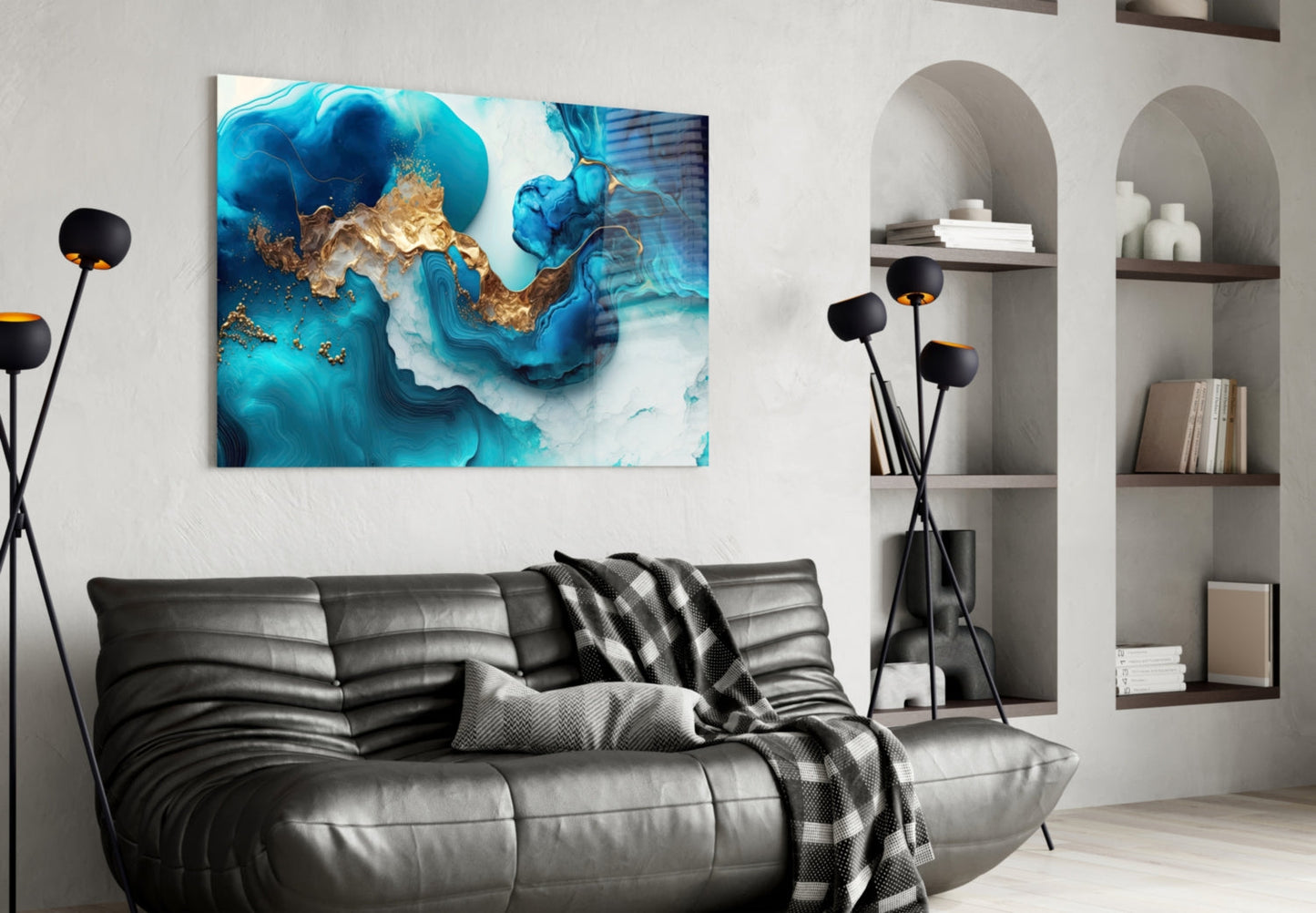 Ethereal Ocean Waves Glass Wall Art