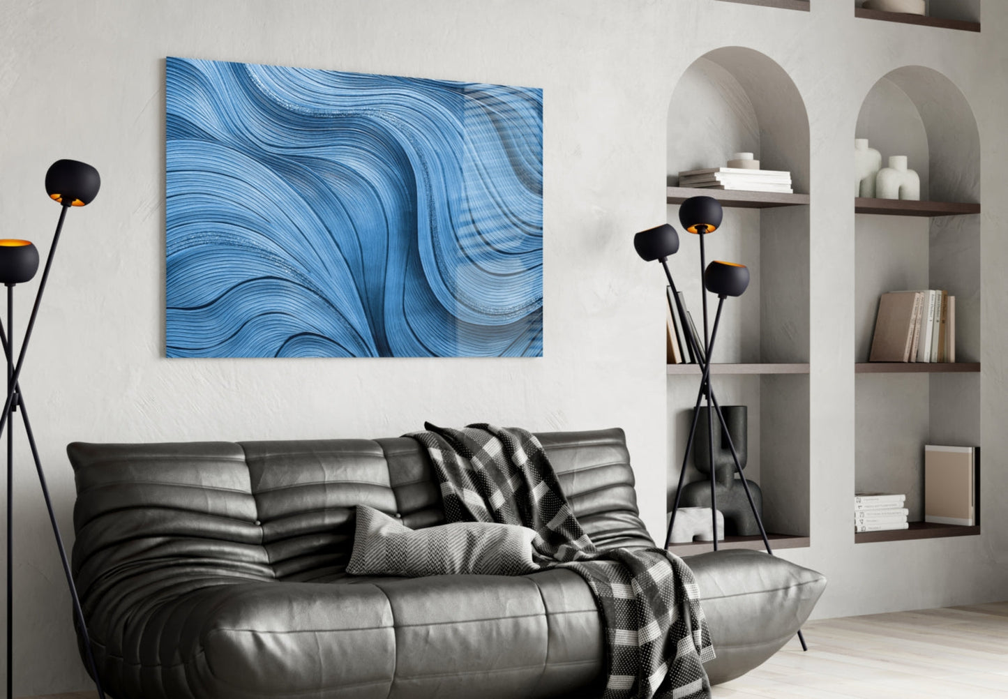 Elevate Your Space with Ocean Waves Glass Wall Art