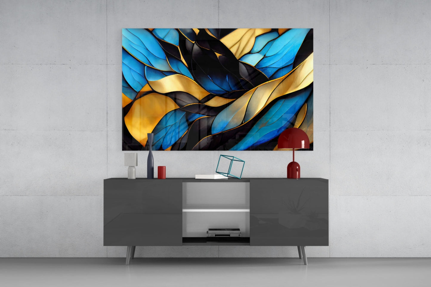 Elegant Leaves Glass Wall Art