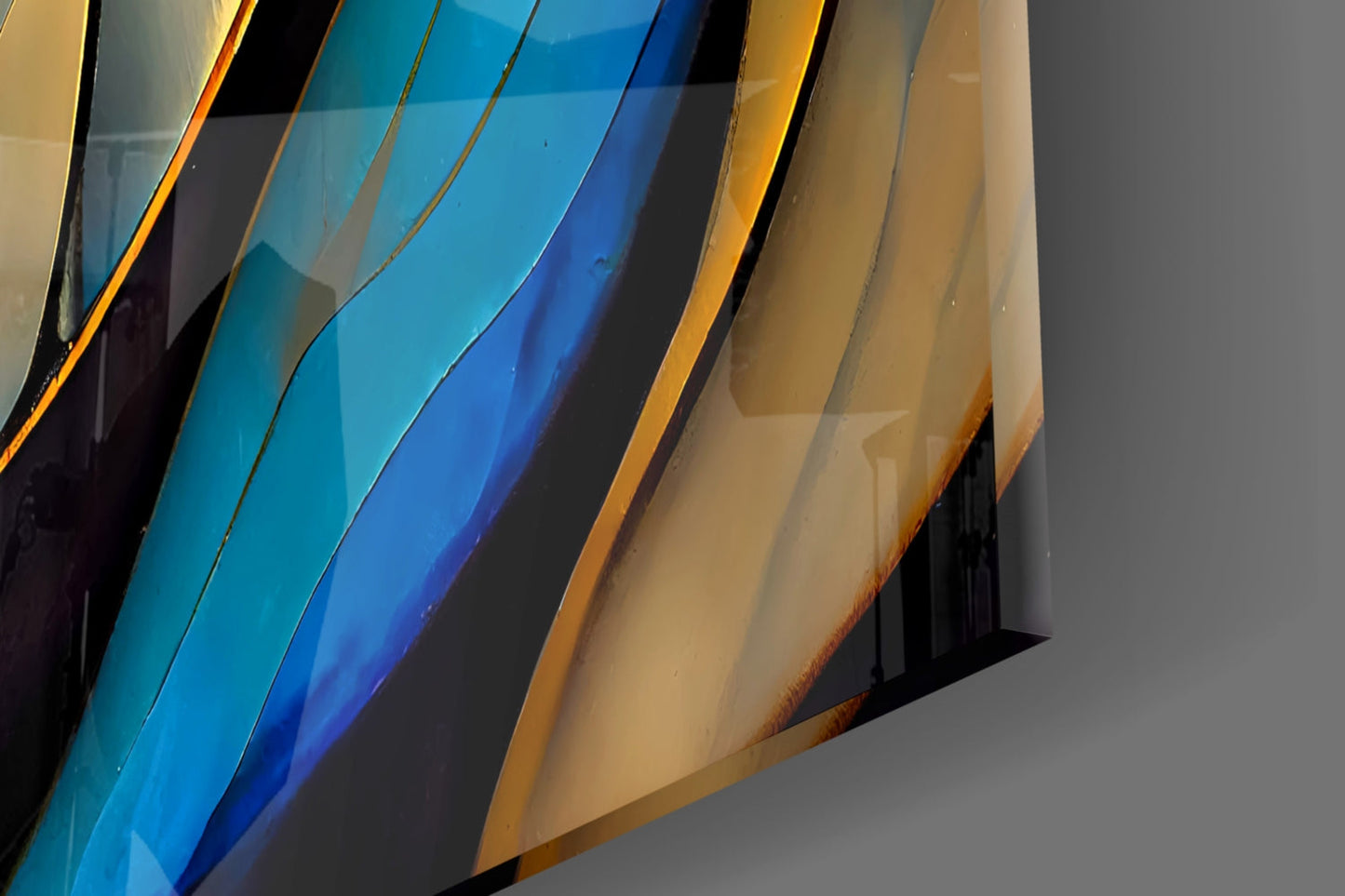 Elegant Leaves Glass Wall Art