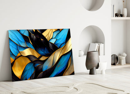 Elegant Leaves Glass Wall Art