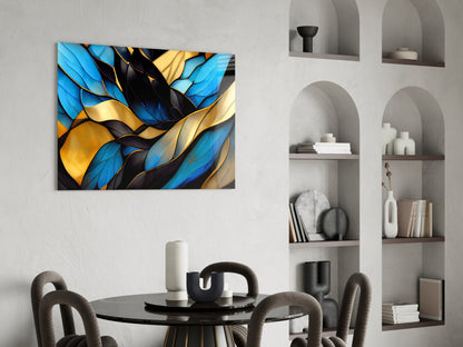 Elegant Leaves Glass Wall Art