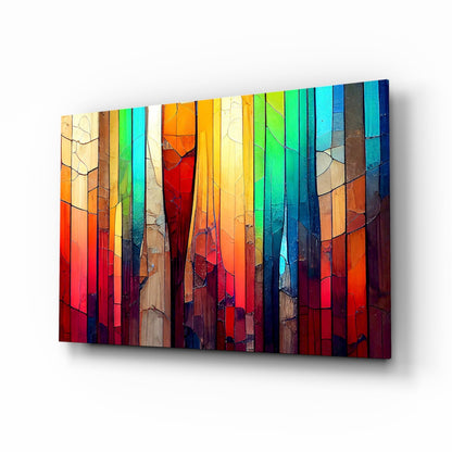 Cracked Rainbow Mosaic Glass Wall Art