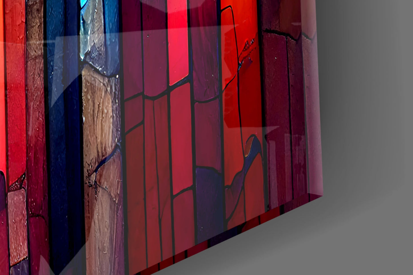 Cracked Rainbow Mosaic Glass Wall Art