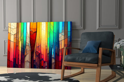 Cracked Rainbow Mosaic Glass Wall Art