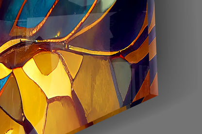 Vibrant Mosaic Leaves Glass Wall Art