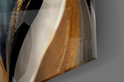 Elegant Gold Swirls on Glass Wall Art