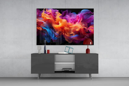 Vibrant Swirls Glass Wall Art