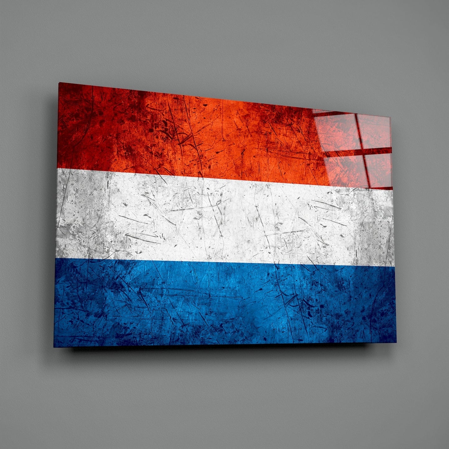 Vintage Netherlands Flag Glass Wall Art