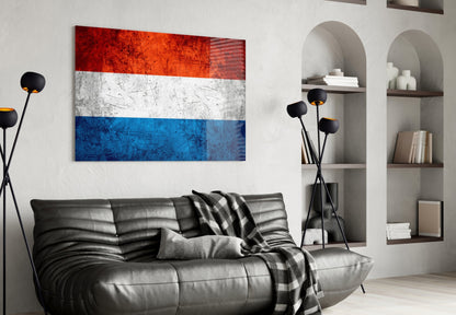 Vintage Netherlands Flag Glass Wall Art