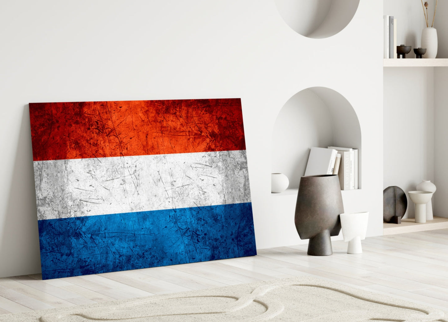 Vintage Netherlands Flag Glass Wall Art
