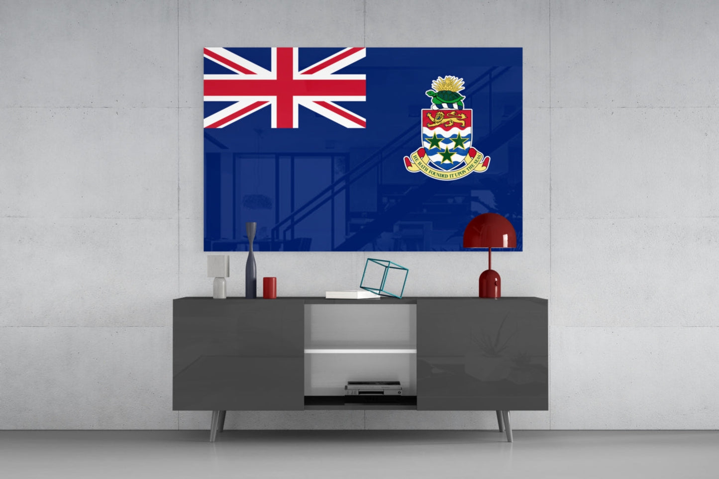 Cayman Islands Flag Glass Wall Art