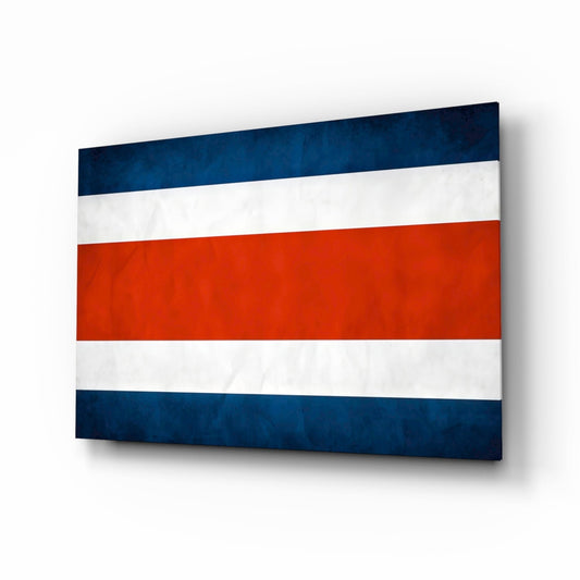 Thailand flag wall art with blue, white, and red horizontal stripes displayed at an angle showing depth and shadow.