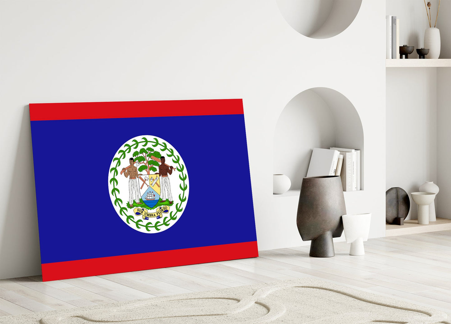 Belize Flag Glass Wall Art