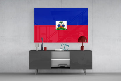 Elegant Haitian Flag Wall Art Glass Wall Art