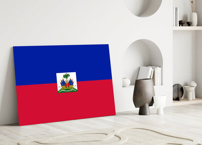 Elegant Haitian Flag Wall Art Glass Wall Art