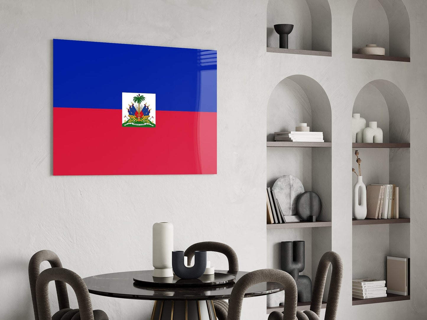 Elegant Haitian Flag Wall Art Glass Wall Art