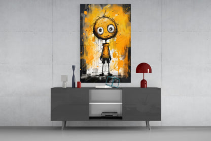 Ethereal Orange Whimsy Glass Wall Art