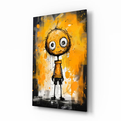 Ethereal Orange Whimsy Glass Wall Art