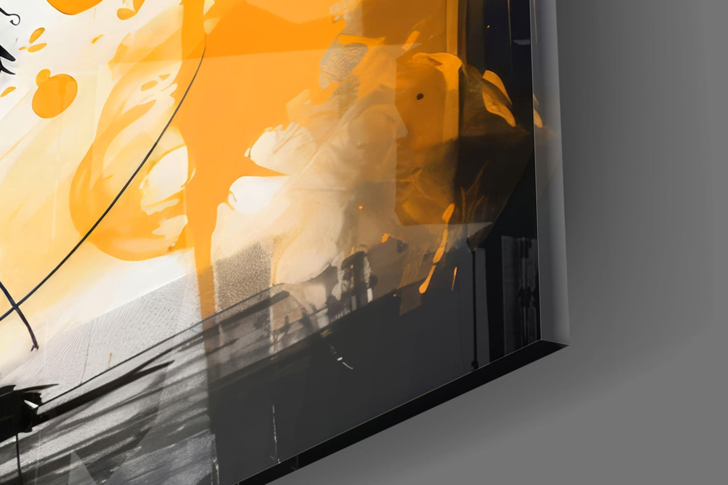Ethereal Orange Whimsy Glass Wall Art