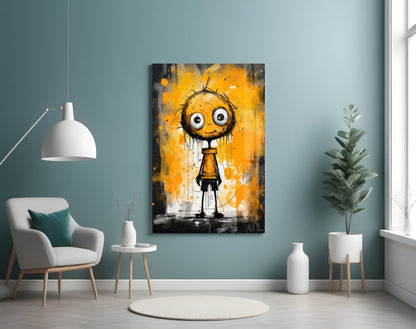 Ethereal Orange Whimsy Glass Wall Art