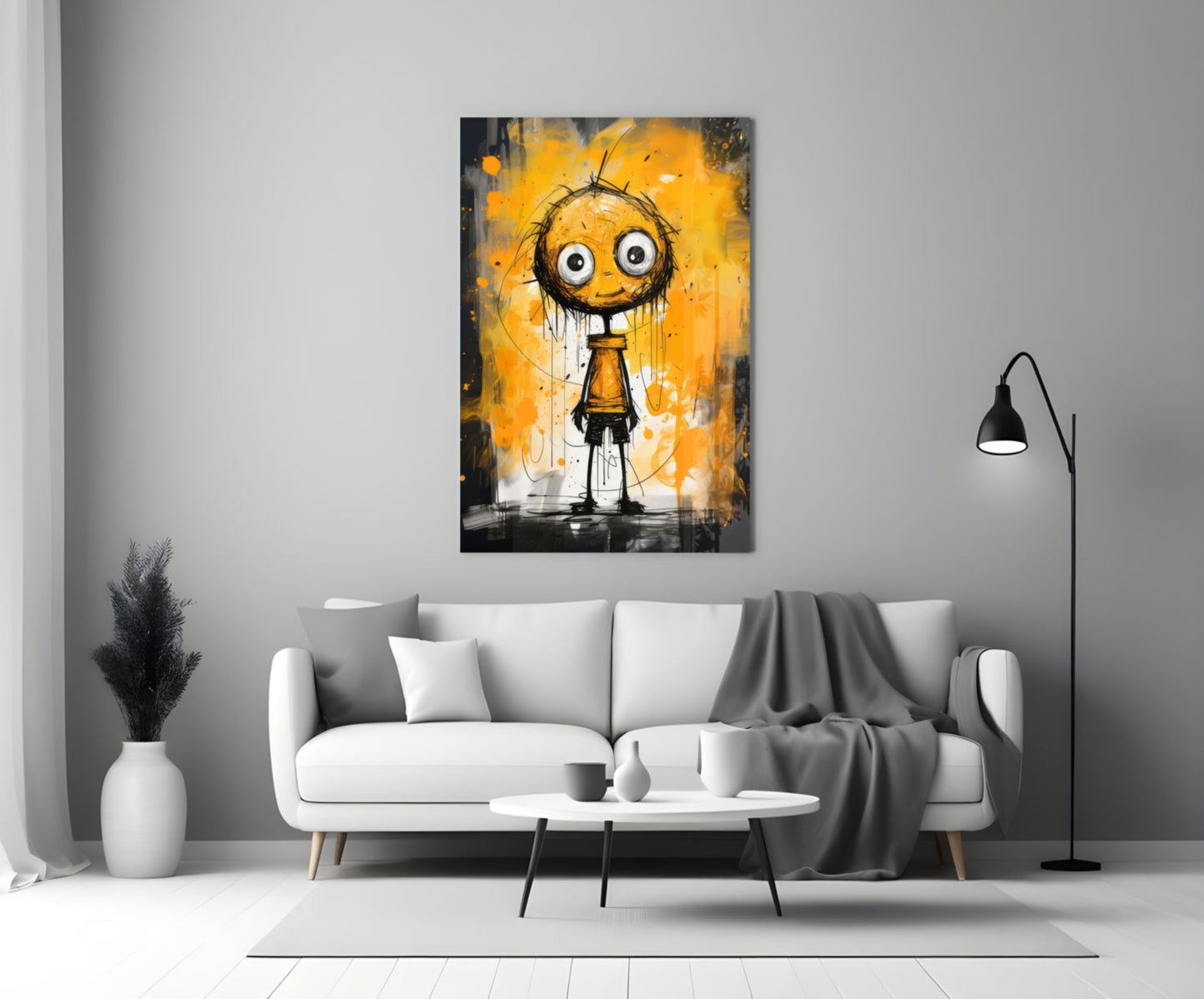 Ethereal Orange Whimsy Glass Wall Art